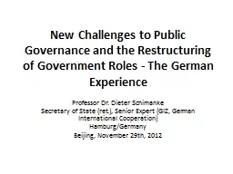 New Challenges to Public Governance and the Restructuring o