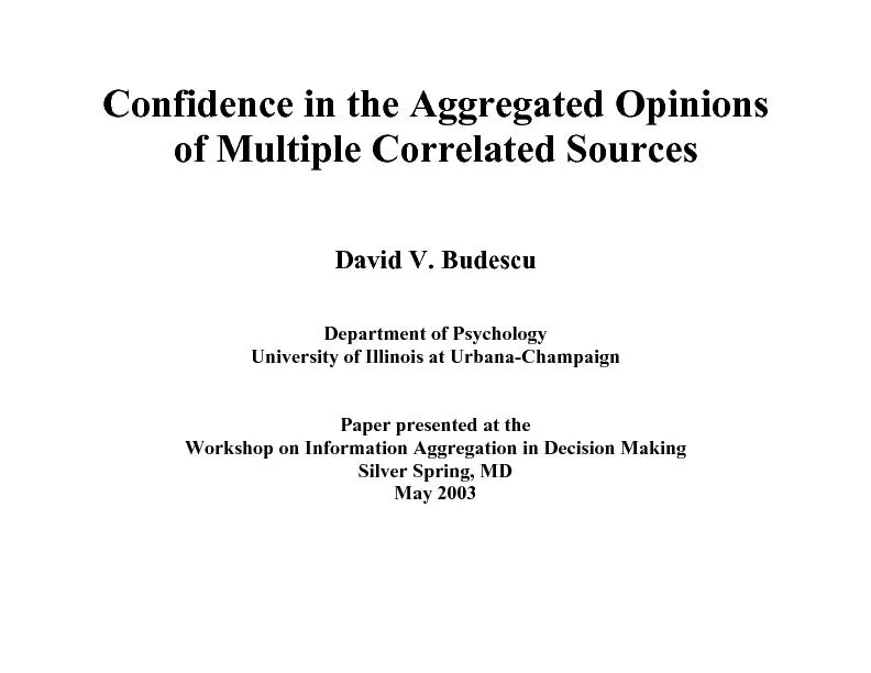 Confidence in the Aggregated Opinions  of Multiple Correlated Sources