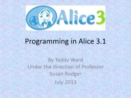 Programming in Alice 3.1