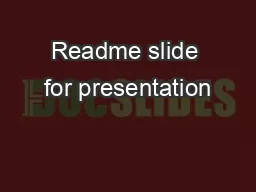 Readme slide for presentation