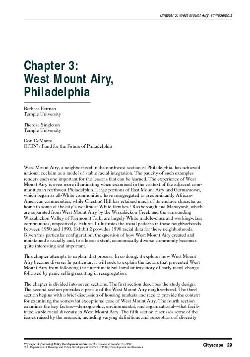 Chapter 3: West Mount Airy, Philadelphia