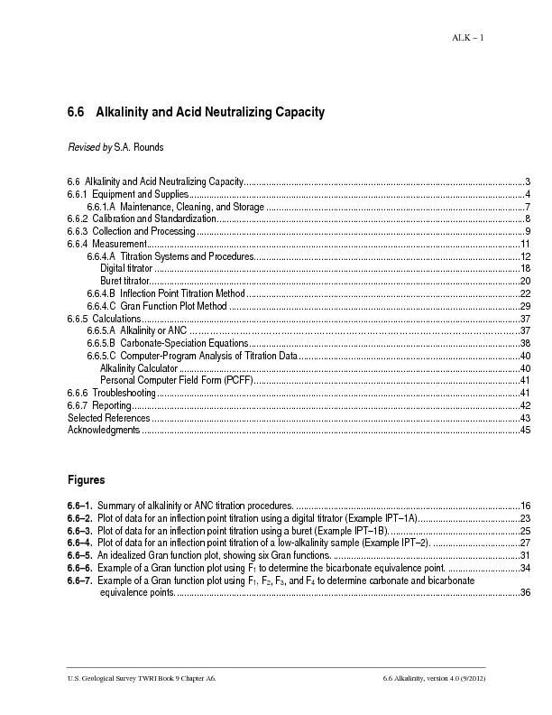 U.S. Geological Survey TWRI Book 9Chapter A6.6.6 Alkalinity, version 4