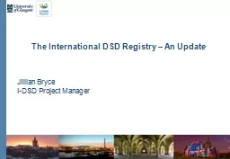 The International DSD Registry – An Update