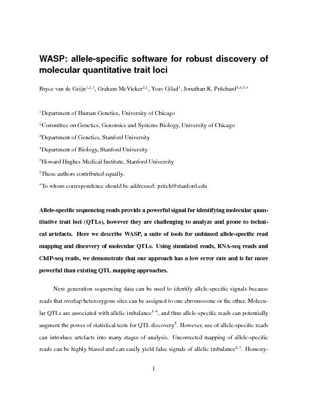 WASP:allele-specicsoftwareforrobustdiscoveryofmolecularquantitativetr