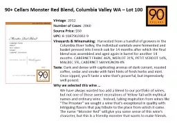 90+ Cellars Monster Red Blend, Columbia Valley WA – Lot 1