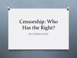 Censorship: Who Has the Right?