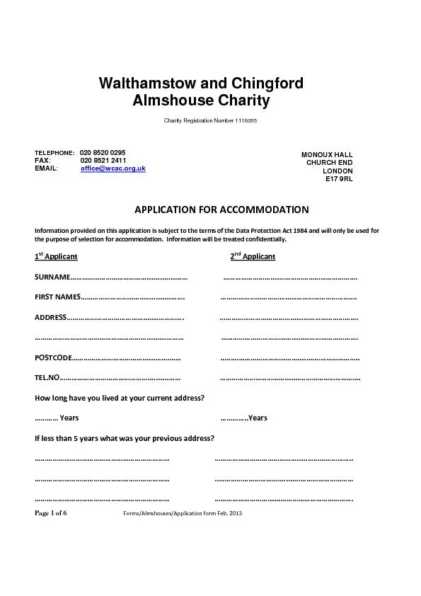 Page 1 of 6                                 Forms/Almshouses/Applicati
