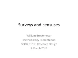 Surveys and censuses