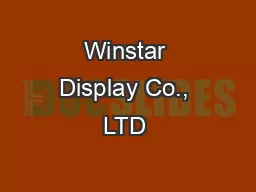 Winstar Display Co., LTD ๮ঐӀႝz
