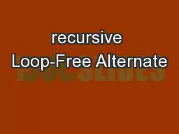 recursive Loop-Free Alternate