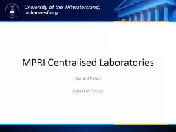 MPRI Centralised Laboratories