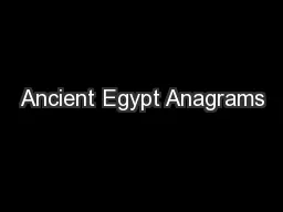Ancient Egypt Anagrams