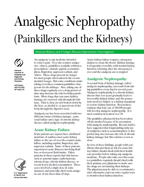 Analgesic Nephropathy 
2ainMillers and the Kidneys