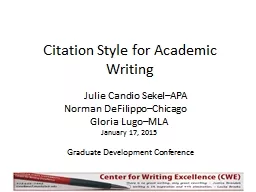 Citation Style for Academic Writing