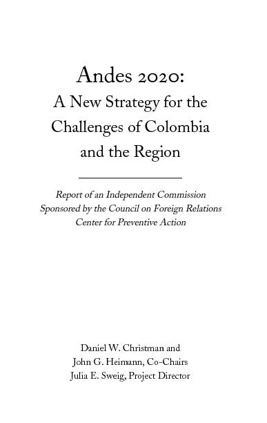 A New Strategy for the Challenges of Colombia