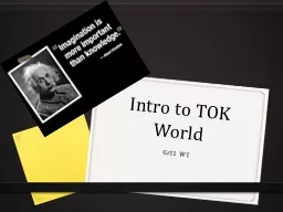 Intro to TOK World