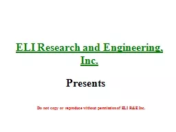 ELI Research and Engineering, Inc.