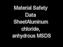 Material Safety Data SheetAluminum chloride, anhydrous MSDS