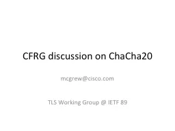 CFRG discussion on ChaCha20