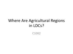 Where Are Agricultural Regions in