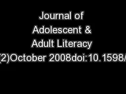 Journal of Adolescent & Adult Literacy 52(2)October 2008doi:10.1598/JA