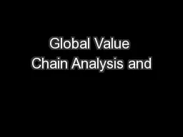 Global Value Chain Analysis and