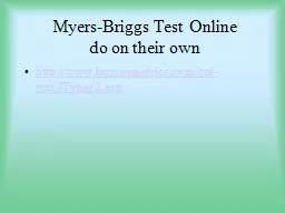 Myers-Briggs Test Online