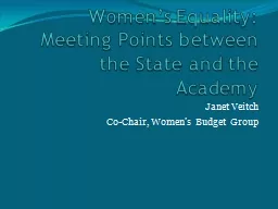 Women’s Equality: Meeting Points between the State and th