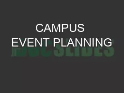 CAMPUS EVENT PLANNING