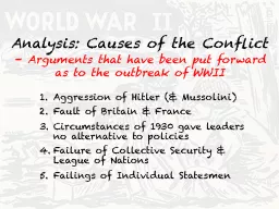 Analysis: Causes of the Conflict