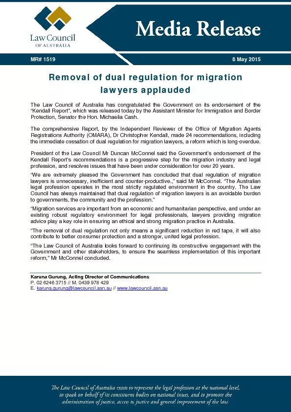 &#x/MCI; 1 ;&#x/MCI; 1 ;Removal of dual regulation for migrati