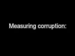Measuring corruption: