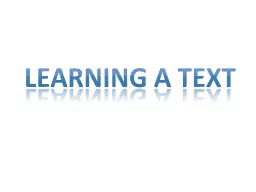 Learning a text