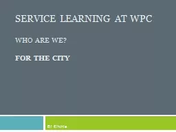 Service Learning At WPC