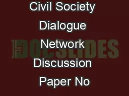 Civil Society Dialogue Network Discussion Paper No