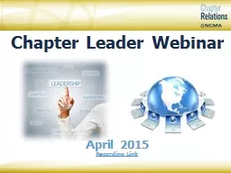 Chapter Leader Webinar