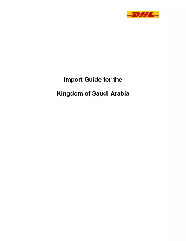 Import Guide for the  Kingdom of Saudi Arabia