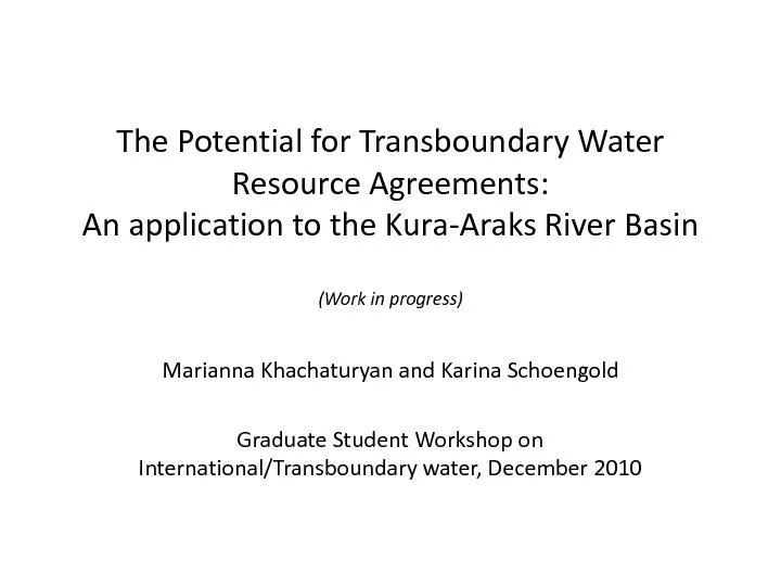The Potential for Transboundary Water