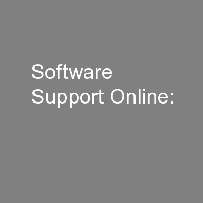 Software Support Online: