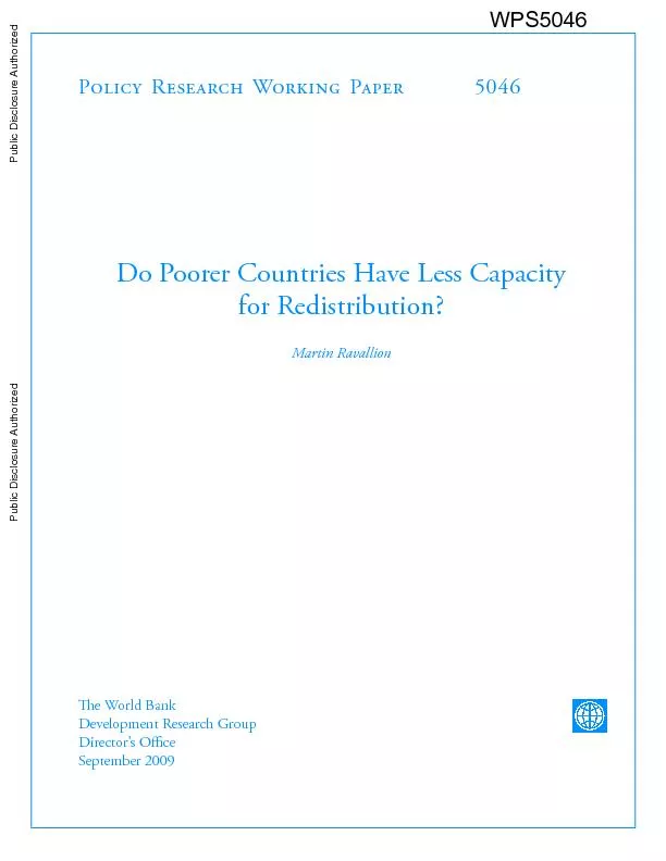 P R W P5046Do Poorer Countries Have Less Capacit