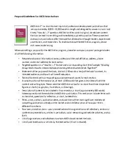 Proposal Guidelines for ASCD Arias Authors