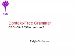 Context-Free Grammar