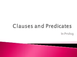 Clauses and Predicates