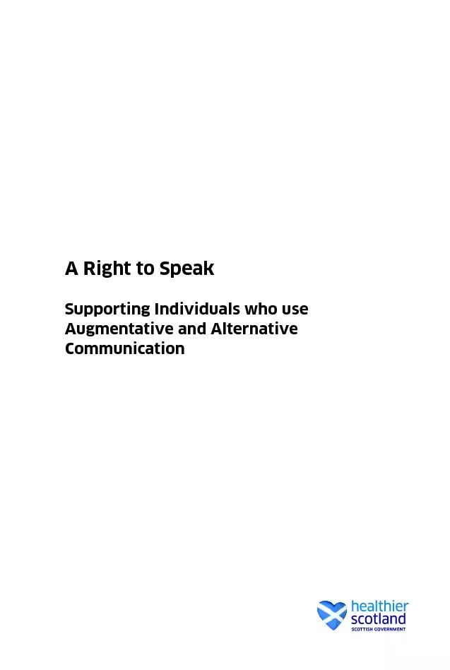 A Right to Speak Supporting Individuals who use Augmentative and Alter