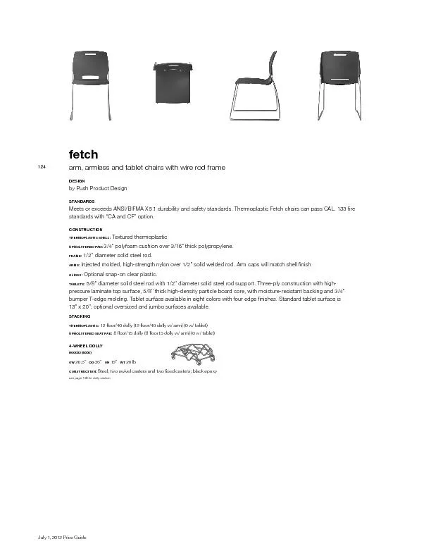 July 1, 2012 Price Guidefetcharm, armless and tablet chairs with wire