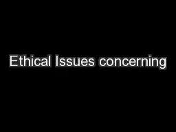 Ethical Issues concerning