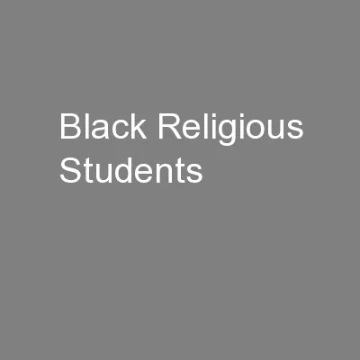 Black Religious Students