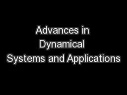 Advances in Dynamical Systems and Applications