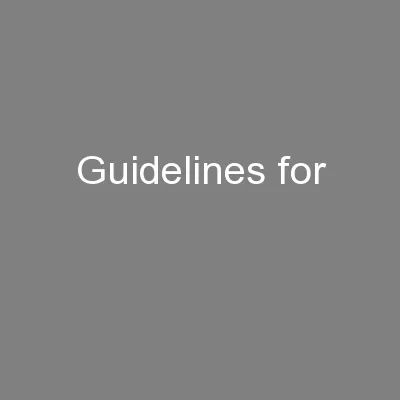 Guidelines for