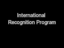 International Recognition Program